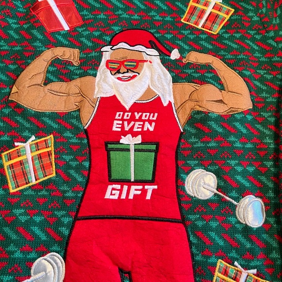 Blizzard Bay | Sweaters | Blizzard Bay Mens Medium Ugly Christmas Sweater  Hulk Hogan Type Muscled Santa | Poshmark